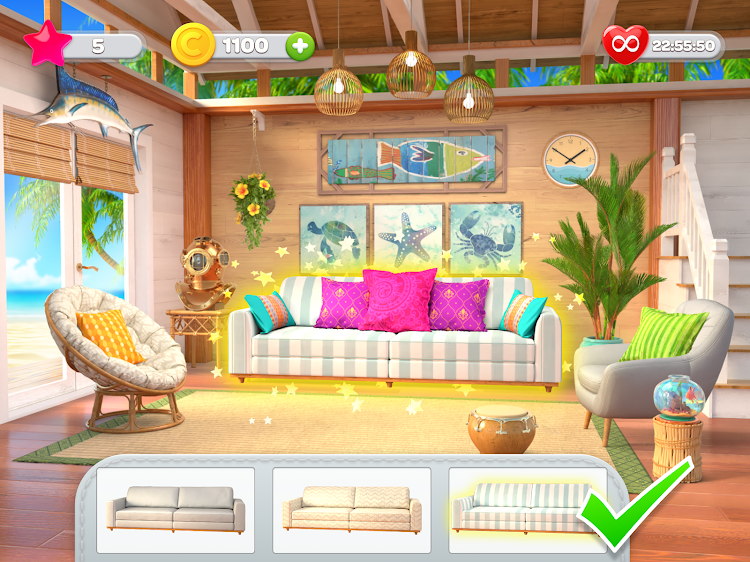 #9. Beach Homes Design : Miss Robi (Android) By: Giraffe Games Limited