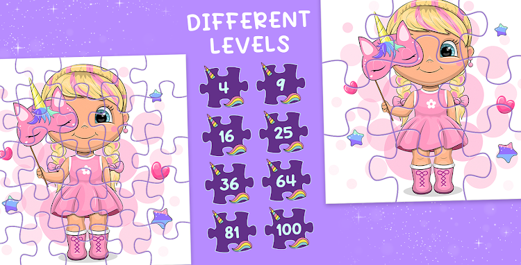 #8. Unicorn puzzles (Android) By: Girls Photo Editor