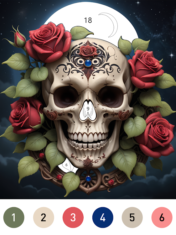 #7. Macabre Color Paint By Number (Android) By: Art Coloring Group