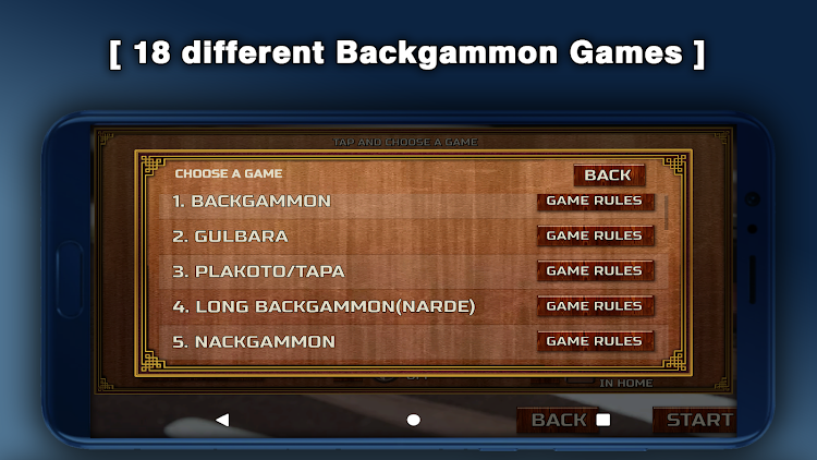 #8. Backgammon Games : 18 (Android) By: BP Board Games