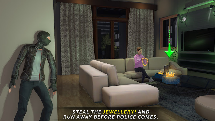 #9. Sneak Heist Thief Robbery 3D (Android) By: Hexabin Games