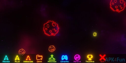 Asteroids Neon Screenshot Image