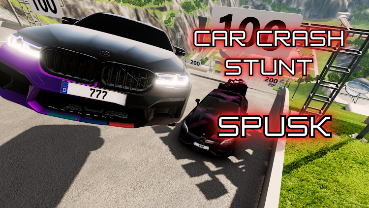 #1. Car Crash Stunt ramp: Spusk 3D (Android) By: LastCall