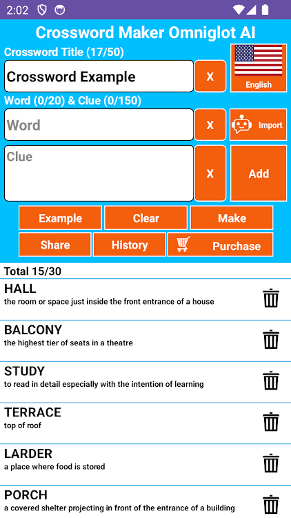 #1. Crossword Maker Omniglot (Android) By: Integrose