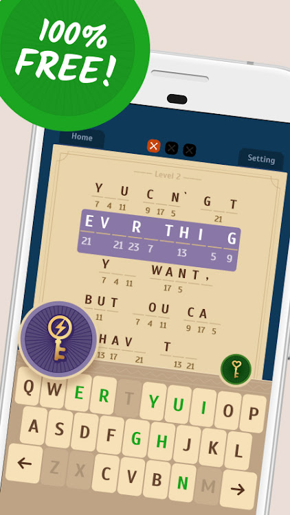 #1. Cryptogram - Word Puzzle Games (Android) By: Brainteaser Puzzle Game Studio