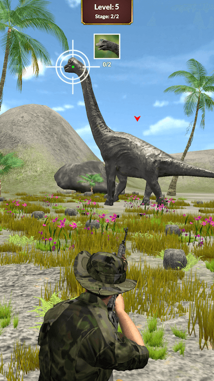 #1. Dino Hunt Animal hunting games (Android) By: Funmotion Casual Games