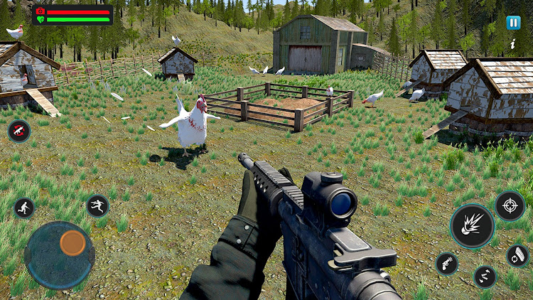 #1. FPS Chicken Shoot Offline Game (Android) By: Fog Revolution