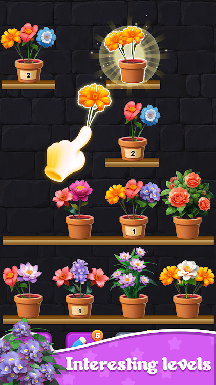 #1. Flower Triple Sort:Blossom 3D (Android) By: Gy Game