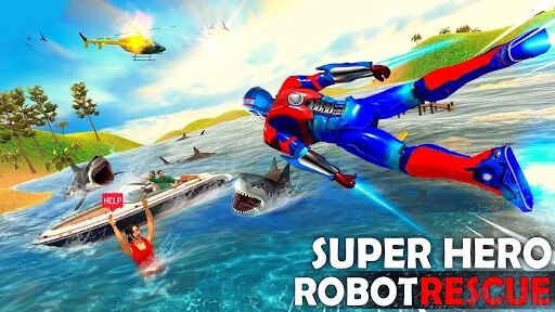 Flying Robot Grand City Rescue Screenshot Image