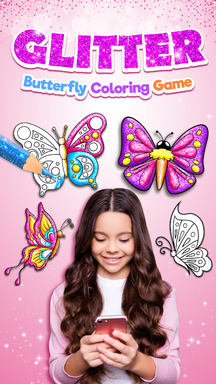 #1. Glitter Butterfly Coloring - L (Android) By: BaramGames