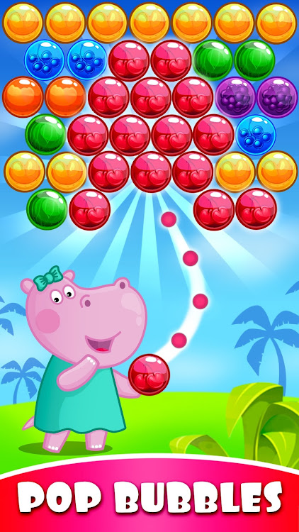 #1. Hippo Bubble Pop Game (Android) By: Hippo Kids Games