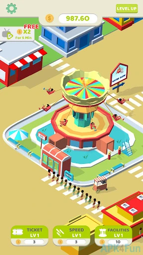 Idle Amusement Park Screenshot Image