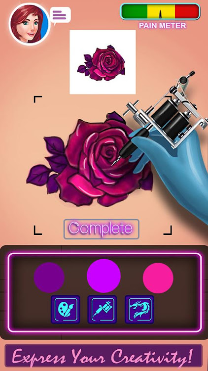 #1. Ink Tattoo:Tattoo Drawing Game (Android) By: Mobile Games Hive