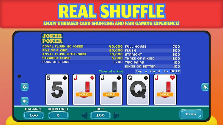 #2. Joker Poker - Offline (Android) By: Space Sheep