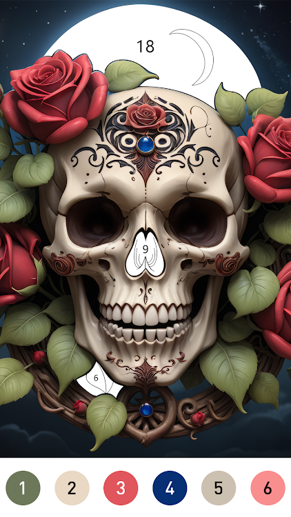 #1. Macabre Color Paint By Number (Android) By: Art Coloring Group