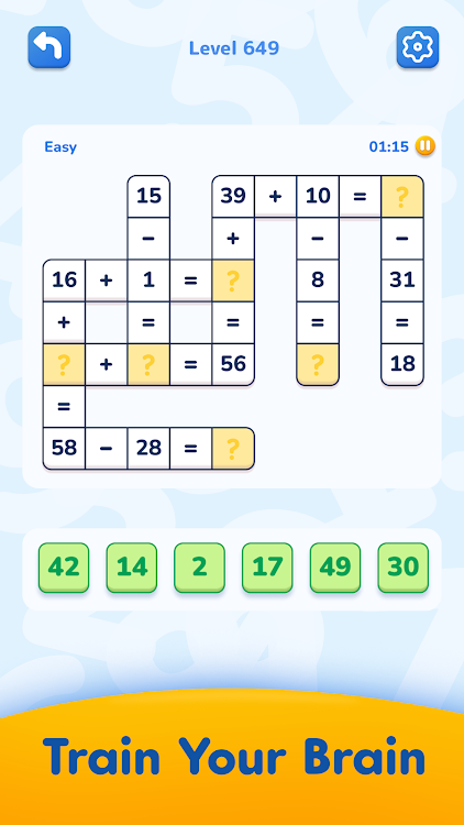 #1. Math Crossword — Number puzzle (Android) By: ZephyrMobile