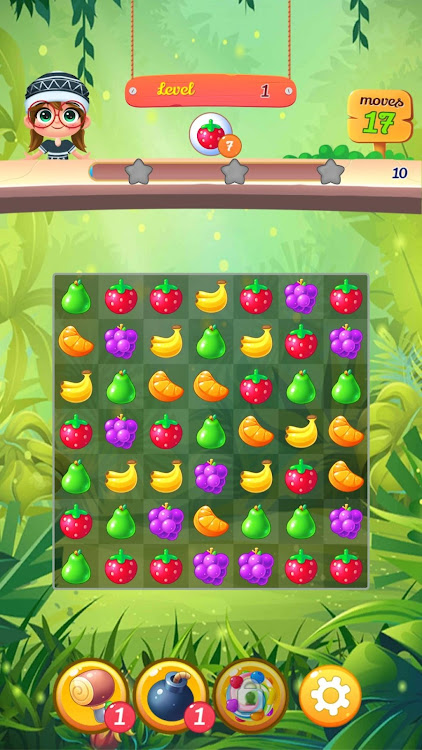 #2. New Tasty Fruits Bomb: Puzzle (Android) By: BRAEVE