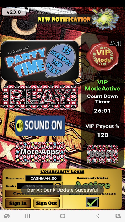 #1. PartyTime Arena UK Slot (Android) By: Cashman_eq