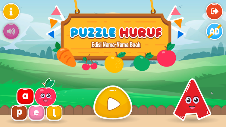 #1. Puzzle Huruf Tebak Gambar Buah (Android) By: Qreatif