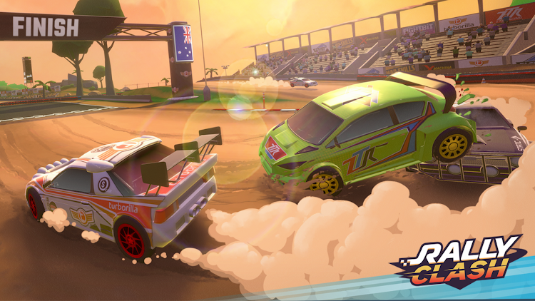 #1. Rally Clash - Car Racing Game (Android) By: Turborilla