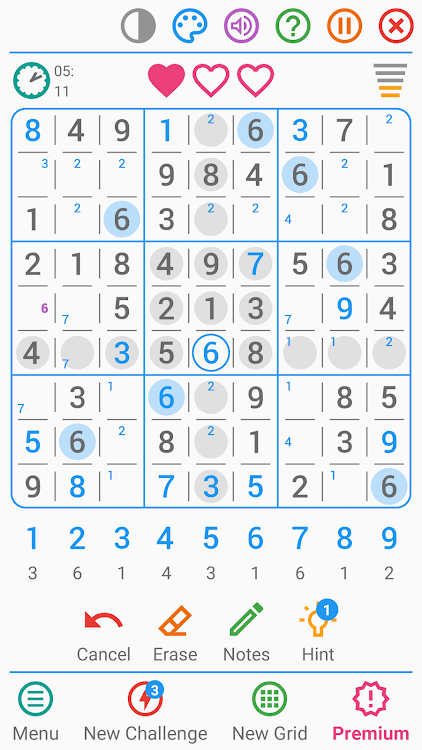 #1. Sudoku - Classic Puzzle Game (Android) By: LEZIGAME