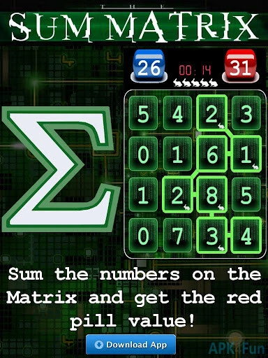 Sum Matrix Numbers Puzzle Screenshot Image