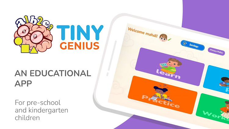 #1. Tiny Genius Kids Learning Game (Android) By: The Learning Apps - Educational Apps for kids