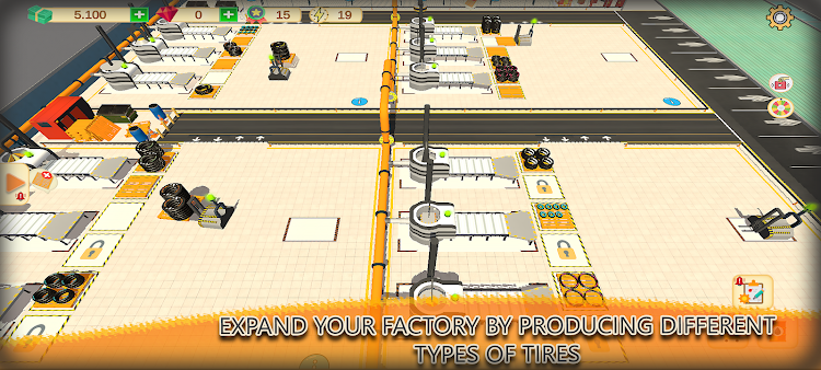 #1. Tire Factory -Idle Tycoon Game (Android) By: Khufu Games