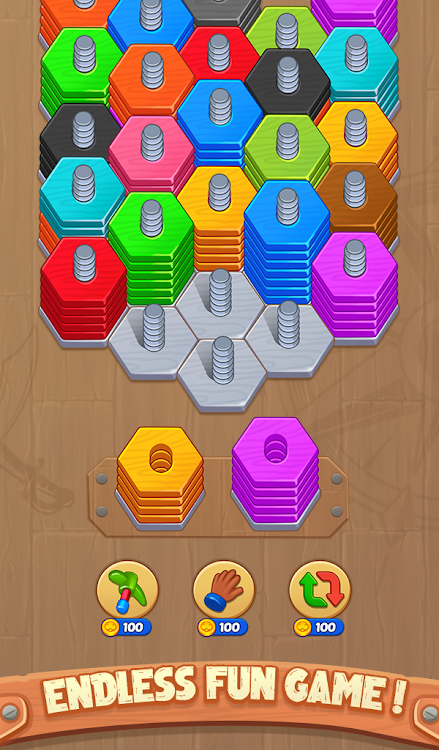 #1. Wood Nuts Sort - Screws Puzzle (Android) By: TechArts Games