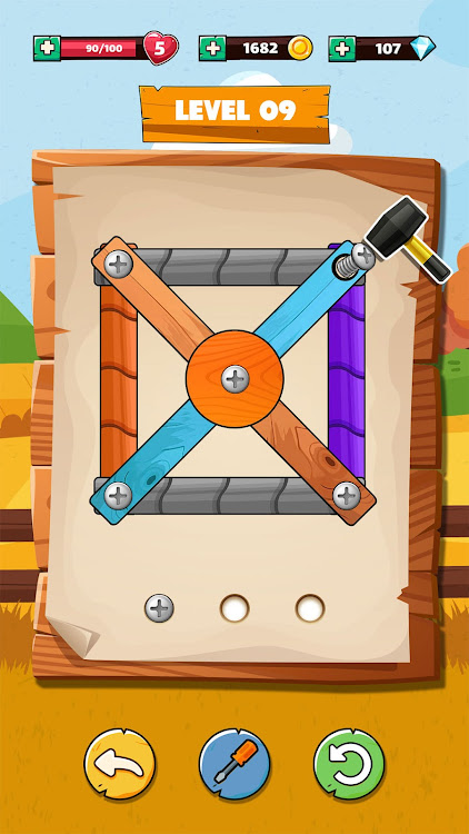 #1. Wood Nuts Unscrew Puzzle Bolts (Android) By: ZeroLoft Games