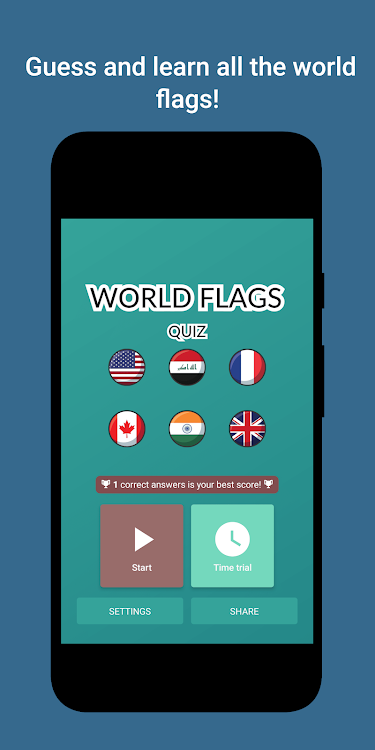 #1. World Flags Trivia (Android) By: Cool Great Apps