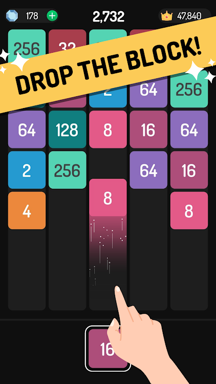 #1. X2 Blocks: 2048 Drop & Merge! (Android) By: Kolmo Games