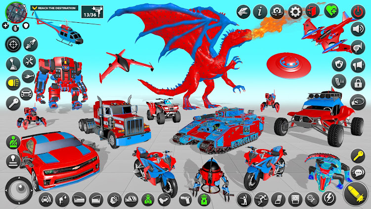 #5. Dino Car Robot Transform Games (Android) By: Mobile Games Hive