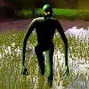 Green monster chase : horror icon