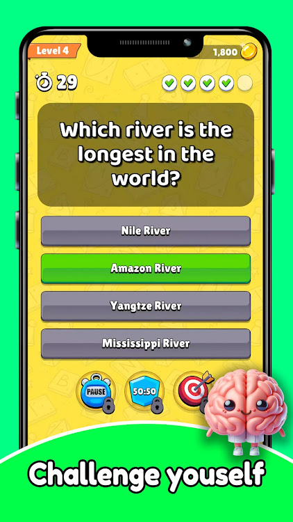 #4. Brainy Quiz: Trivia Challenge (Android) By: FluffyFoxGames