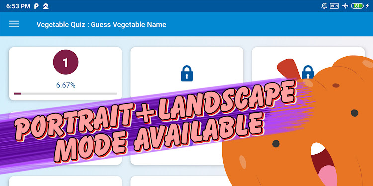 #7. Guess the vegetable game (Android) By: khicomro