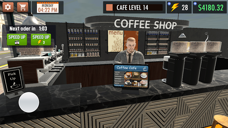 #10. Coffee Shop Simulator Game 3D (Android) By: BloomBig Games