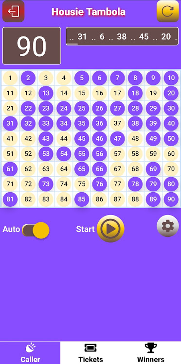 #10. Housie Tambola Number Caller90 (Android) By: Unbox GameApps