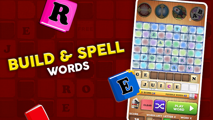 #9. Word Wager - Match 3 Word Game (Android) By: Gilligames