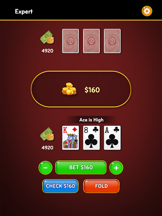 #7. Three Card Brag (Android) By: Red Game