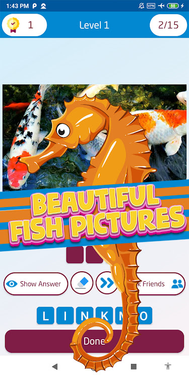 #4. fish quiz games (Android) By: khicomro