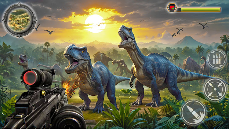 #10. Dino Hunting Games: Dino Clash (Android) By: Ropstam Game Studio