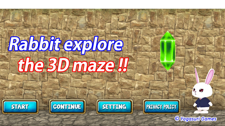 #3. Rabbit explore the 3D maze!! (Android) By: Yagasuri Games