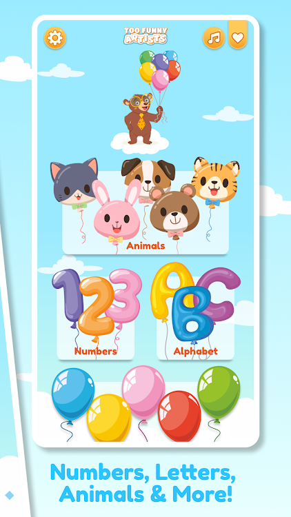 #2. Pop & Learn: Toddler Balloons (Android) By: Too Funny Artists