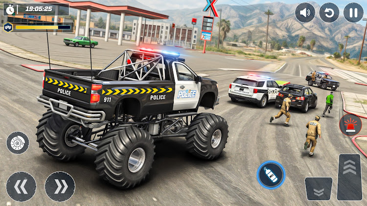 #4. Police 4x4 Monster Truck Games (Android) By: Bat Wings