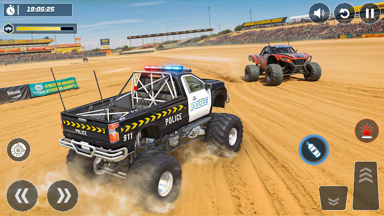 #5. Police 4x4 Monster Truck Games (Android) By: Bat Wings