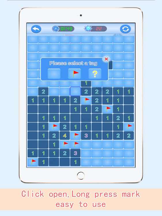 #6. Find Mines:classic minesweeper (Android) By: 休闲益智小站