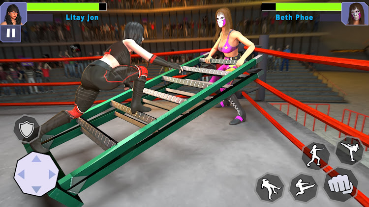 #7. Bad Girls Wrestling Game (Android) By: Fighting Arena