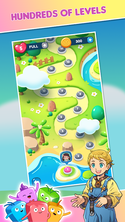 #2. Gems Blast - Match Puzzle (Android) By: Team V Games