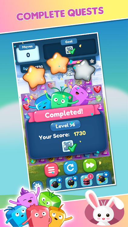 #3. Gems Blast - Match Puzzle (Android) By: Team V Games